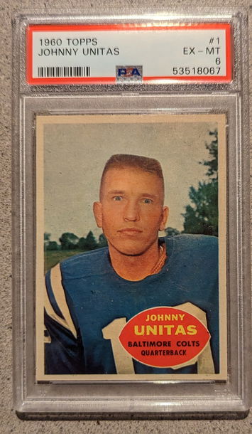 1960 Topps Johnny Unitas PSA 6 Centered