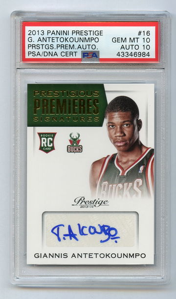 GIANNIS ANTETOKOUNMPO 2013 PRESTIGE Rookie Autograph #16 PSA 10 / 10 auto rare
