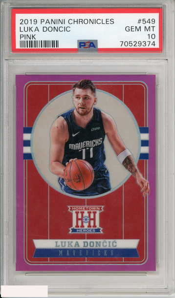 2019 PANINI CHRONICLES LUKA DONCIC #549 PINK MAVERICKS PSA 10 GEM MT