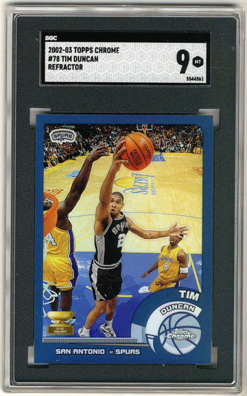 2002/03 Topps Chrome Refractor Tim Duncan SGC