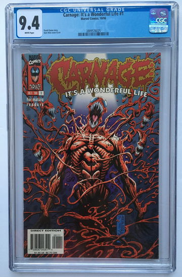 CARNAGE: IT'S A WONDERFUL LIFE #1 CGC 9.4 For Mature Readers FREE S/H.