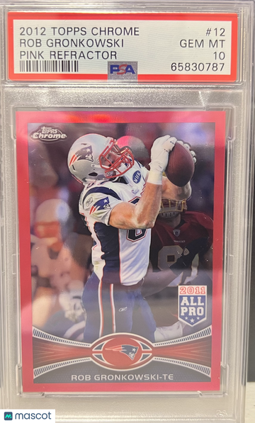 ROB GRONKOWSKI 2012 Topps Chrome Pink Refractor /399 #12 PSA 10 PATRIOTS