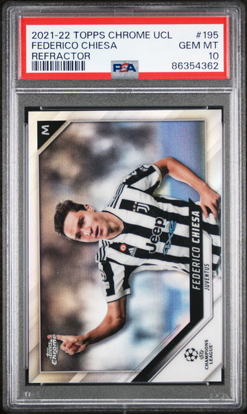 2021 Topps Chrome UEFA Champions League Refractor Federico Chiesa #195 PSA 10