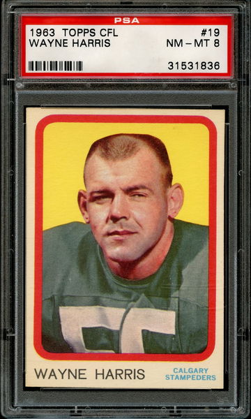 Wayne Harris 1963 Topps CFL Rookie PSA 8