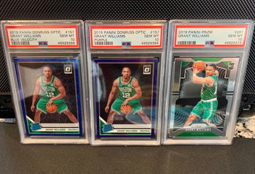 Grant Williams RC PSA 10 LOT Prizm Optic Purple SP Blue Velocity Boston Celtics