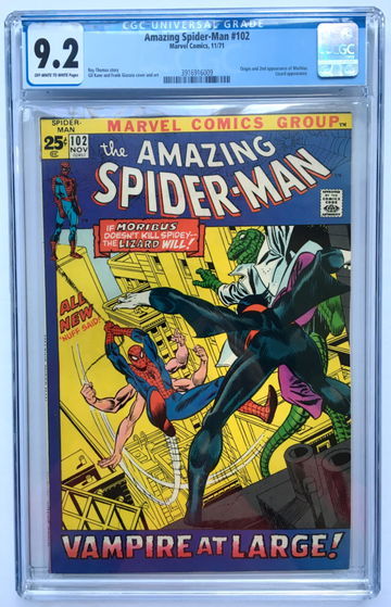 AMAZING SPIDER-MAN #102 CGC 9.2 OFF WHITE TO WHITE ORIGIN OF MORBIUS FREE S/H