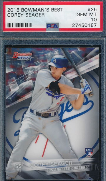 2016 Bowman's Best 25 Corey Seager RC PSA 10 GEM MT 0187