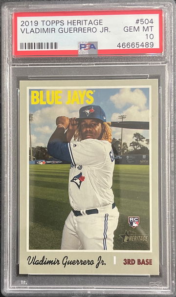 PSA 10 2019 Topps Heritage Vladimir Guerrero Jr Rookie RC Card # 504 PSA 10 Gem