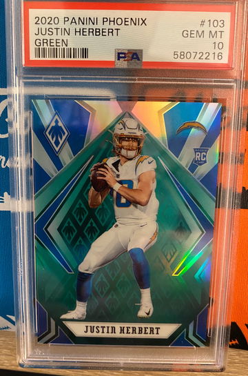 2020 Justin Herbert Pheonix Green #19/25 PSA 10 POP 1! RARE