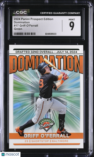 2024 Panini Prospect Edition Griff O'Ferrall #17 Green Domination CGC 9
