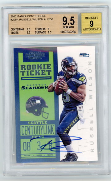 Russell Wilson 2012 Panini Contenders Rookie Auto BGS 9.5 GEM MINT 9 Autograph