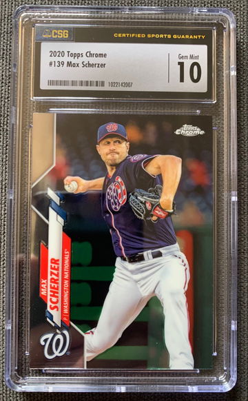 2020 Topps  Chrome Max Scherzer CSG 10 Gem Mint