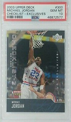 2003 Upper Deck UD Checklist Exclusives 300 Michael Jordan NBA Eastern Conference All Stars Bulls PSA 10 Gem Mint