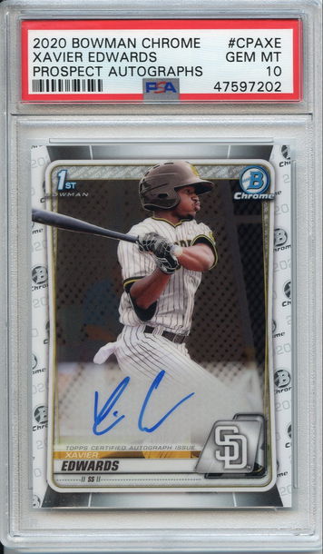 Xavier Edwards Bowman Chrome Auto PSA 10 NEP