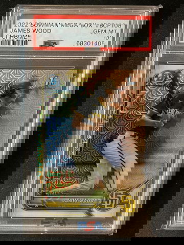 2022 Bowman Chrome Mega Box James Wood Mojo Refractor 1st Bowman PSA 10