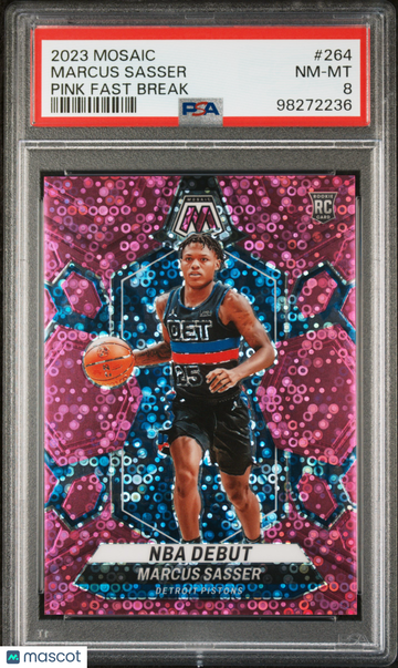 2023 Panini Mosaic Marcus Sasser #264 Pink Fast Break /20 Rookie PSA 8