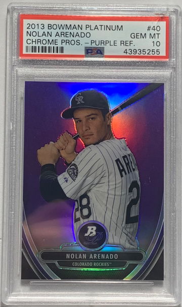 2013 Bowman Platinum Nolan Arenado Purple Refractor PSA 10