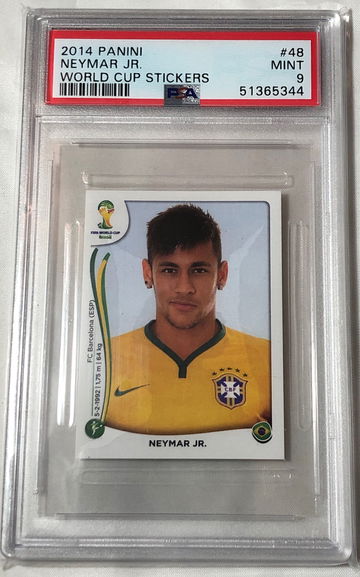 2014 PANINI #48 NEYMAR JR. WORLD CUP STICKER MINT-9