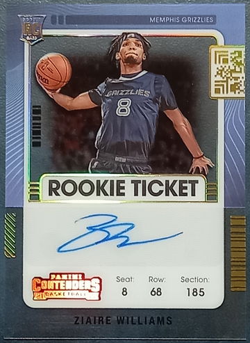ZIAIRE WILLIAMS 2021-22 PANINI CONTENDERS ROOKIE TICKET CLEAR AUTO SSP RC - SHIPPED FROM AUSTRALIA