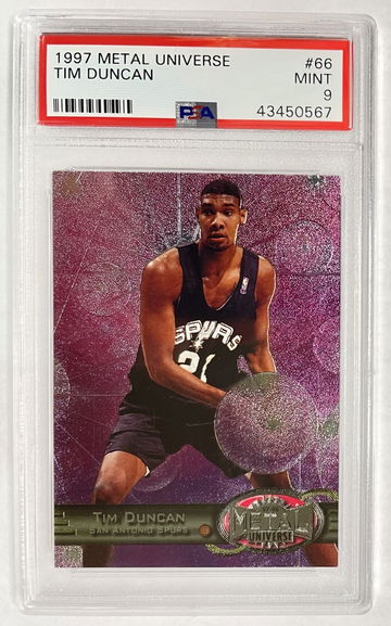 Tim Duncan RC 1997 Metal Universe PSA 9
