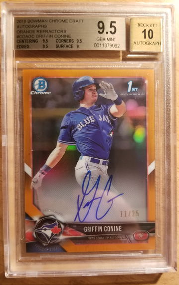 2018 Bowman Chrome Griffin Conine Orange Refractor 11/25