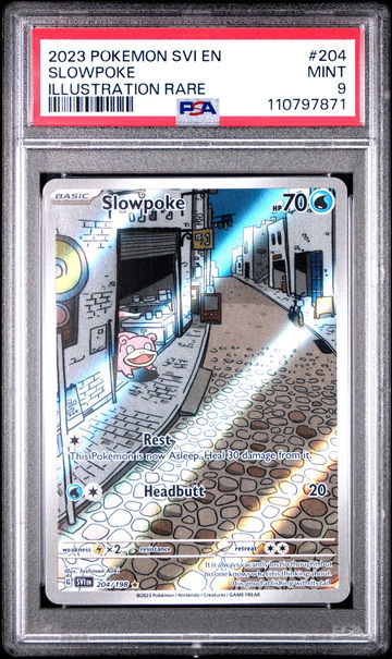 2023 Pokemon Scarlet and Violet Illustration Rare Slowpoke #204 PSA 9