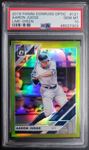 2019 Panini Optic Prizm LIME GREEN #121 AARON JUDGE PSA 10