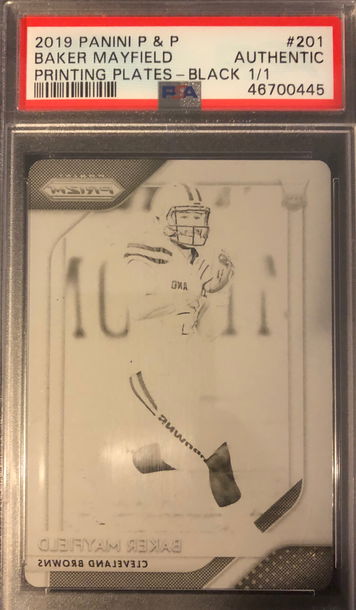 2019 Prizm Baker Mayfield Black 1/1 Printing Plate 
