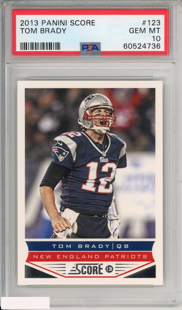 2013 PANINI SCORE TOM BRADY #123 NEW ENGLAND PATRIOTS PSA 10 GEM MT