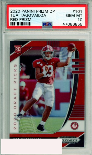 2020 PANINI PRIZM DRAFT PICKS TUA TAGOVAILOA #101 RED PRIZM ROOKIE PSA 10 GEM MT