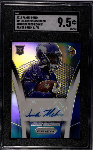 2014 Panini Prizm Silver Prizm Jerick McKinnon #AR-JK RC Auto /75 SGC 9.5