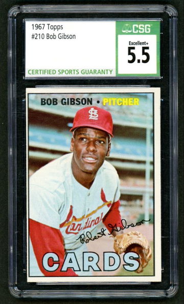 1967 Topps Bob Gibson #210 CSG 5.5 EX+ 