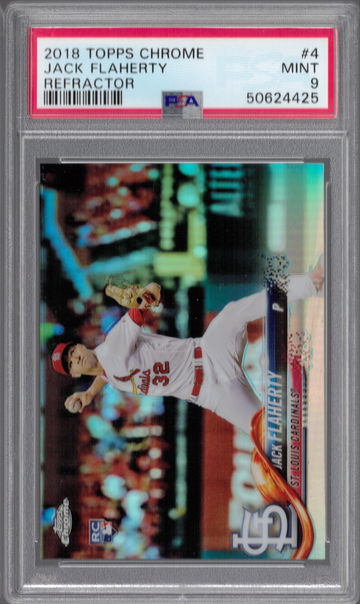 2018 Topps Chrome Jack Flaherty Refractor PSA 9