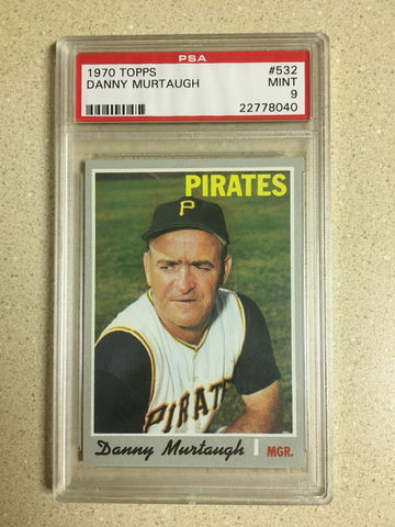 1970 Topps #532 Danny Murtaugh PSA 9 MINT PIRATES 