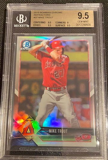 Mike Trout 2018 Bowman Chrome Refractor #/499 