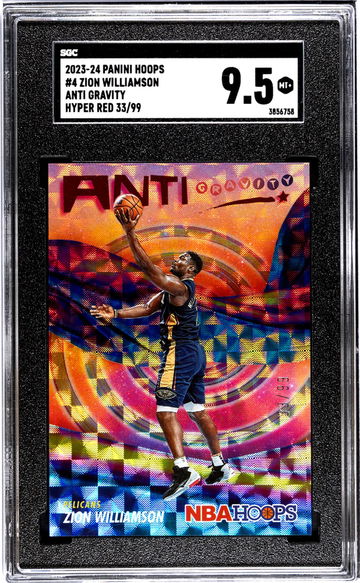 2023-24 Panini Hoops #4 Zion Williamson Anti Gravity Hyper Red /99 SGC 9.5
