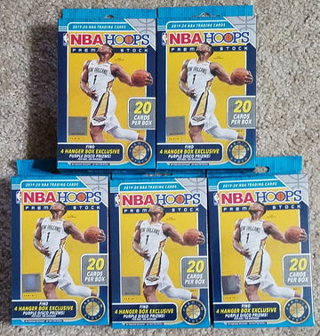 (5) 2019-2020 NBA HOOPS PREMIUM STOCK HANGER BOX