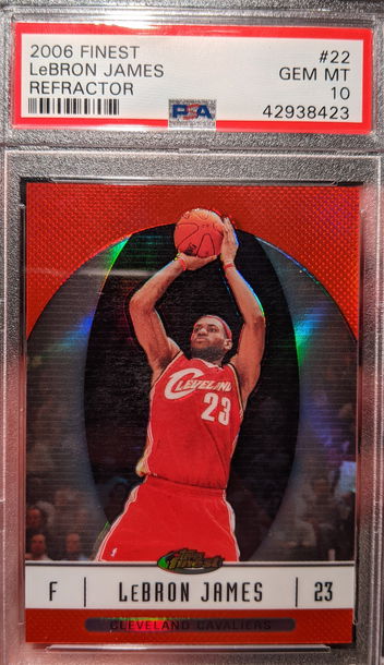2006 Finest Refractor Lebron James #22, PSA 10
