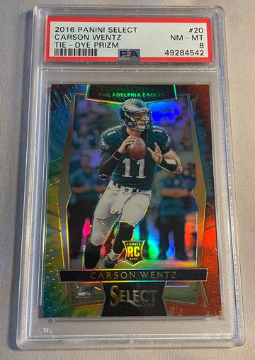2016 Carson Wentz Select tie dye Prizm /25