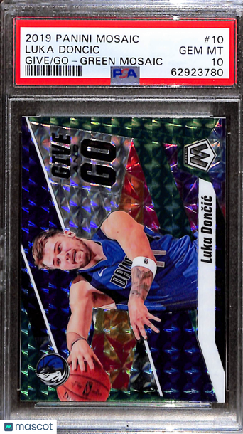 2019 Panini Mosaic Give And Go Luka Doncic #10 Green PSA 10