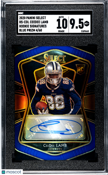 CEEDEE LAMB 2020 Select Rookie Signatures Blue Auto /60 SGC 9.5 COWBOYS