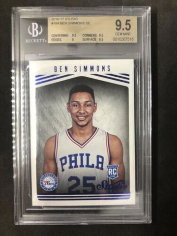 BEN SIMMONS 2016-17 Panini Studio Rookie #184  BGS 9.5 GEM MINT