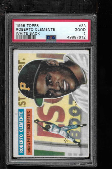 1956 TOPPS ROBERTO CLEMENTE WHITE BACK PSA 2