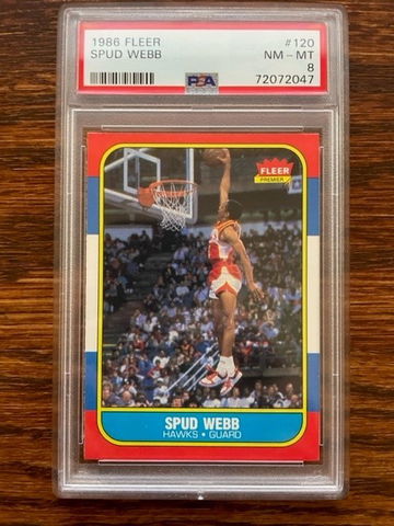 1986 Fleer Spud Webb Rookie PSA 8