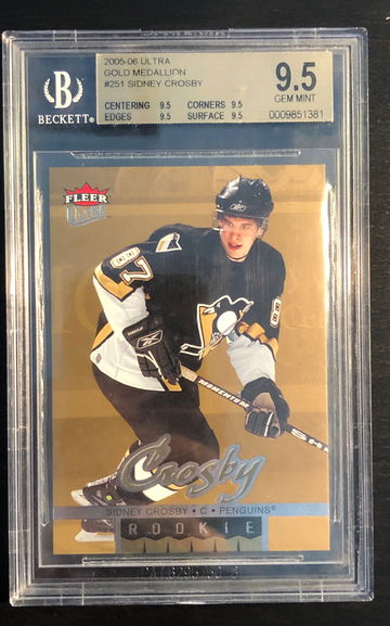 2005-06 Fleer Ultra Gold Medallion Sidney Crosby BGS 9.5 True Gem Mint Rookie Card RC