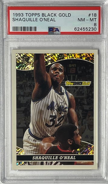 1994 TOPPS BLACK GOLD REDEMPTION SHAQUILLE O’NEAL #18 INSERT PSA 8
