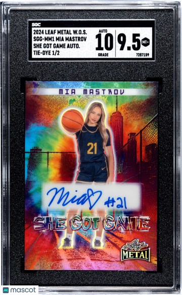 2024 Leaf Metal Women Of Sport Mia Mastrov #SGG-MM1 She Got Game Autograph Tie Dye SGC 9.5 Auto 10