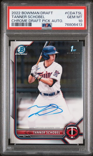 2022 Bowman Draft Chrome Draft Pick Tanner Schobel #CDA-TSL Auto PSA 10