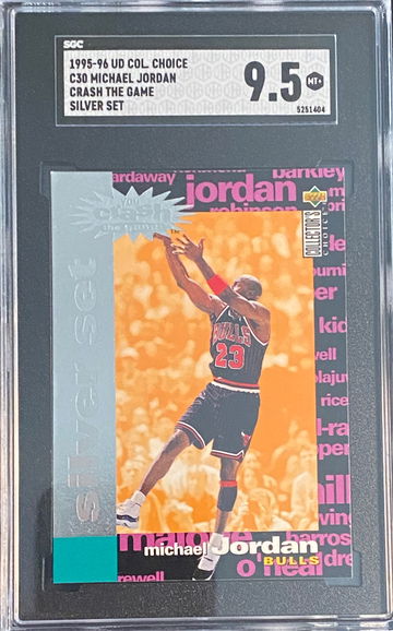 1995-96 UD Collector’s Choice Michael Jordan Crash the Game Silver Set C30 SGC 9.5