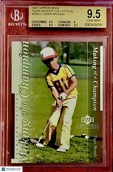 POP 21 BGS 9.5 RC Tiger Woods 2001 Upper Deck Collection Child Amateur Rookie